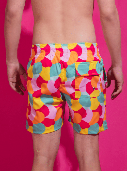 vibrant colors swim trunk back